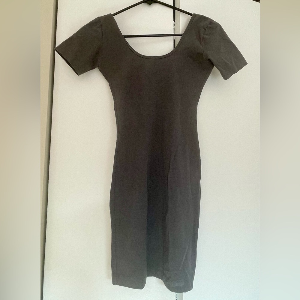American Apparel U Neck Gray Mini Dress